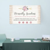 Rustikale Bohemische Blumenpfeile Rosa Rosa Boho Banner (Messeveranstaltung)