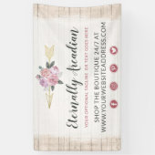 Rustikale Bohemische Blumenpfeile Rosa Rosa Boho Banner (Vertikal)