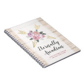 Rustikale Bohemische Blumenpfeile Rosa Rosa Boho Notizblock (Rechte Seite)