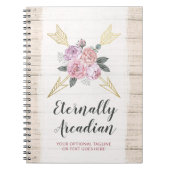 Rustikale Bohemische Blumenpfeile Rosa Rosa Boho Notizblock (Vorderseite)