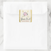 Rustikale Bohemische Blumenpfeile Rosa Rosa Boho Quadratischer Aufkleber (Tasche)