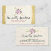 Rustikale Bohemische Blumenpfeile Rosa Rosa Boho Visitenkarte (Vorne/Hinten)