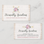 Rustikale Bohemische Blumenpfeile Rosa Rosa Boho Visitenkarte (Vorne/Hinten)