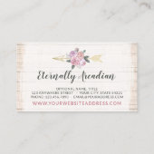 Rustikale Bohemische Blumenpfeile Rosa Rosa Boho Visitenkarte (Rückseite)