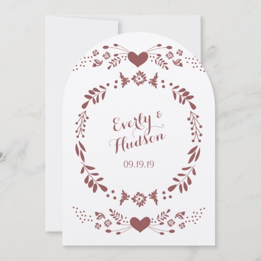 Rustikale Bohemische Boho Folk Art Wedding Einladung (Rückseite)