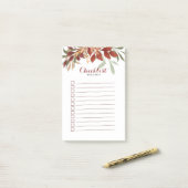 Rustikale Bohemische Fallkalligrafie Post-it Klebezettel (Auf Schreibtisch)