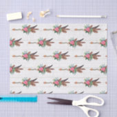 Rustikale Bohemische Federn und Rose Arrow Wedding Seidenpapier (Handwerk)