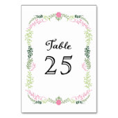 Rustikale Bohemische Frühjahrsfolienfeier Tischnummer (Vorderseite)