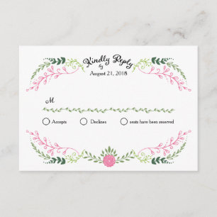 Rustikale Bohemische Frühlingsblumenzeremonie RSVP Karte