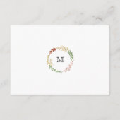 Rustikale Bohemische Herbstblumenzeremonie Begleitkarte (Rückseite)