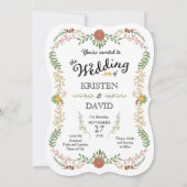 Rustikale Bohemische Herbstblumenzeremonie Einladung (Vorderseite)