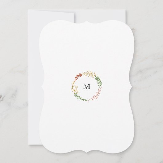 Rustikale Bohemische Herbstblumenzeremonie Einladung (Rückseite)