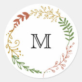 Rustikale Bohemische Herbstblumenzeremonie Runder Aufkleber (Vorderseite)