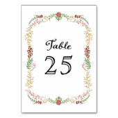 Rustikale Bohemische Herbstblumenzeremonie Tischnummer (Rückseite)