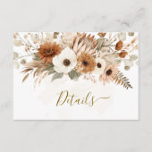 Rustikale Bohemische Herbstblütenhochzeit | Begleitkarte (Vorderseite)