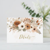 Rustikale Bohemische Herbstblütenhochzeit | Begleitkarte (Stehend Vorderseite)