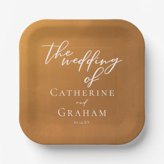 Rustikale Bohemische Hochzeit Pappteller (Vorderseite)