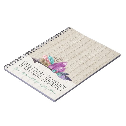 Rustikale Bohemische Kristalle & Arrow Wasserfarbe Notizblock (Linke Seite)