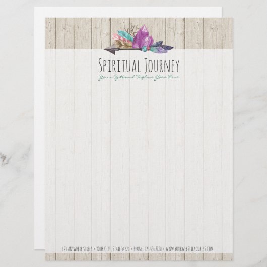 Rustikale Bohemische Kristalle u. Briefbogen (Vorne/Hinten)