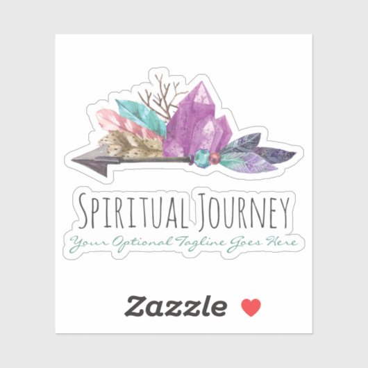 Rustikale Bohemische Kristalle und Arrow-Wasserfar Aufkleber (Blatt)