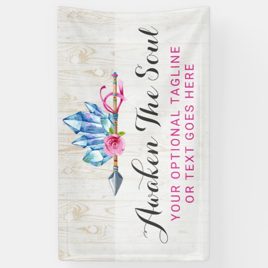 Rustikale Bohemische Kristalledelsteine u. Banner (Vertikal)