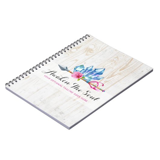 Rustikale Bohemische Kristallsteine und Arrow Wass Notizblock (Linke Seite)