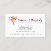 Rustikale Bohemische Kuhschäume Wasserfarben Blüte Visitenkarte (Rückseite)