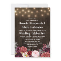 Rustikale Bohemische Marsala Peony Wedding Einladu