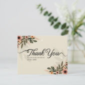 Rustikale Bohemische Minimalistische Hochzeit Dankeskarte (Stehend Vorderseite)