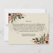 Rustikale Bohemische Minimalistische Hochzeit Dankeskarte (Rückseite)