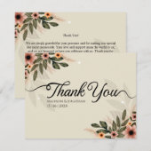 Rustikale Bohemische Minimalistische Hochzeit Dankeskarte (Vorne/Hinten)