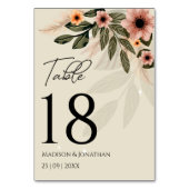 Rustikale Bohemische Minimalistische Hochzeit Tischnummer (Rückseite)