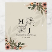 Rustikale Bohemische Minimalistische Hochzeit Weinetikett (Einzelnes Label)