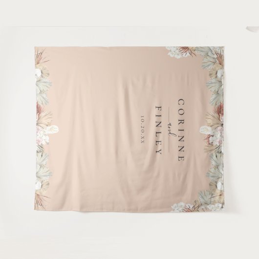 Rustikale Bohemische Oase Rahmen Foto Hintergrund Wandteppich (Vorderseite (Horizontal))