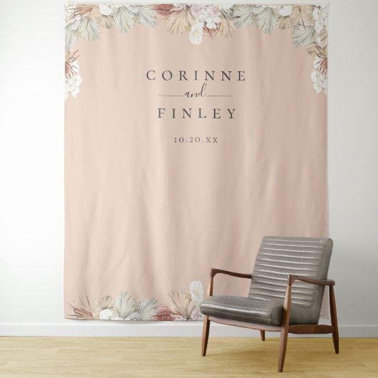 Rustikale Bohemische Oase Rahmen Foto Hintergrund Wandteppich (Beispiel)