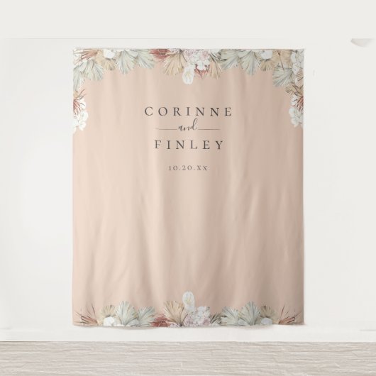 Rustikale Bohemische Oase Rahmen Foto Hintergrund Wandteppich (Vorderseite)