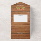 Rustikale Bohemische Rotweinblumen vermischen sich All In One Einladung (Außenbereich)