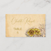 Rustikale Bohemische Sonnenblume Platzkarte (Rückseite)