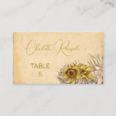 Rustikale Bohemische Sonnenblume Platzkarte (Vorderseite)
