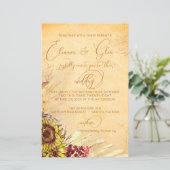 Rustikale Bohemische Sonnenblumenhochzeit (Stehend Vorderseite)