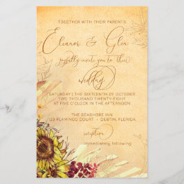 Rustikale Bohemische Sonnenblumenhochzeit