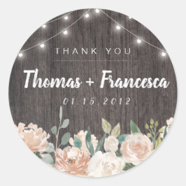 Rustikale Bohemische String-Lichter Blumenkleber Runder Aufkleber