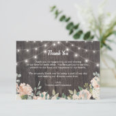 Rustikale Bohemische String Lights Floral Vielen D Dankeskarte (Stehend Vorderseite)