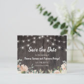 Rustikale Bohemische String Lights Save the Date f (Stehend Vorderseite)