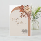 Rustikale Bohemische Terracotta Herbergsbahn Save Einladung (Stehend Vorderseite)