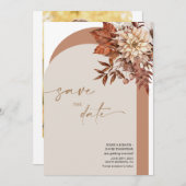 Rustikale Bohemische Terracotta Herbergsbahn Save Einladung (Vorne/Hinten)