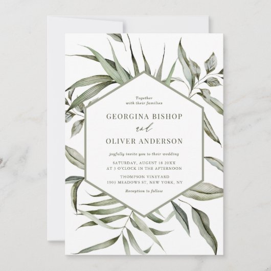 Rustikale Bohemische Wasserfarbenwelt Herbsthochze Einladung (Vorderseite)