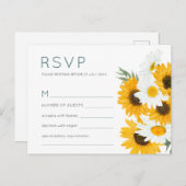 Rustikale Bohemische Wildblumen Sonnenblumen Hochz Einladungspostkarte (Vorne/Hinten)