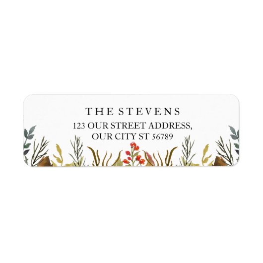 Rustikale Boho Animals Watercolor Foliage Hochzeit (Vorne)