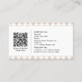 Rustikale Boho Antlers, Feathers Beads Floral Trib Visitenkarte (Rückseite)